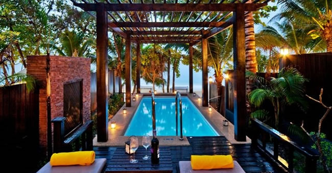 beach front pool villa